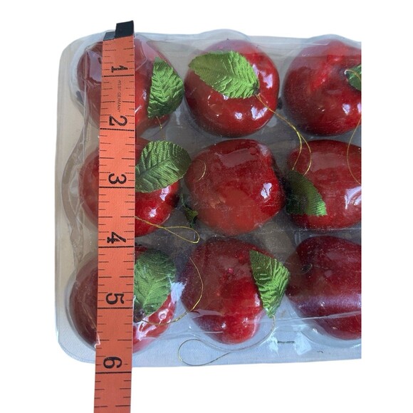 Vintage Mini Apple Ornaments Teacher Classroom Christmas Tree Farmhouse Sears - Picture 9 of 10